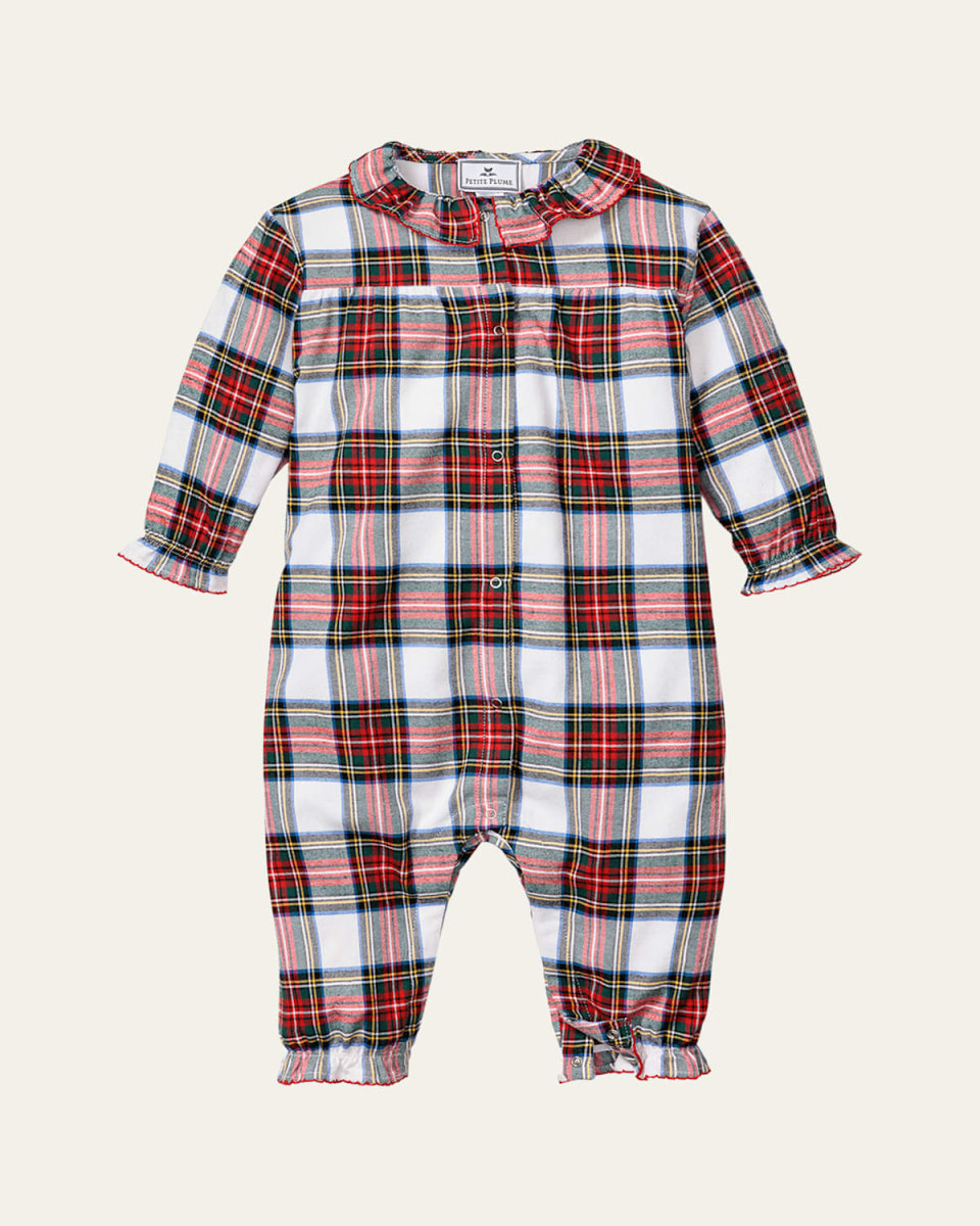 Girl's Madeline Balmoral Tartan Coverall, Size Newborn-24